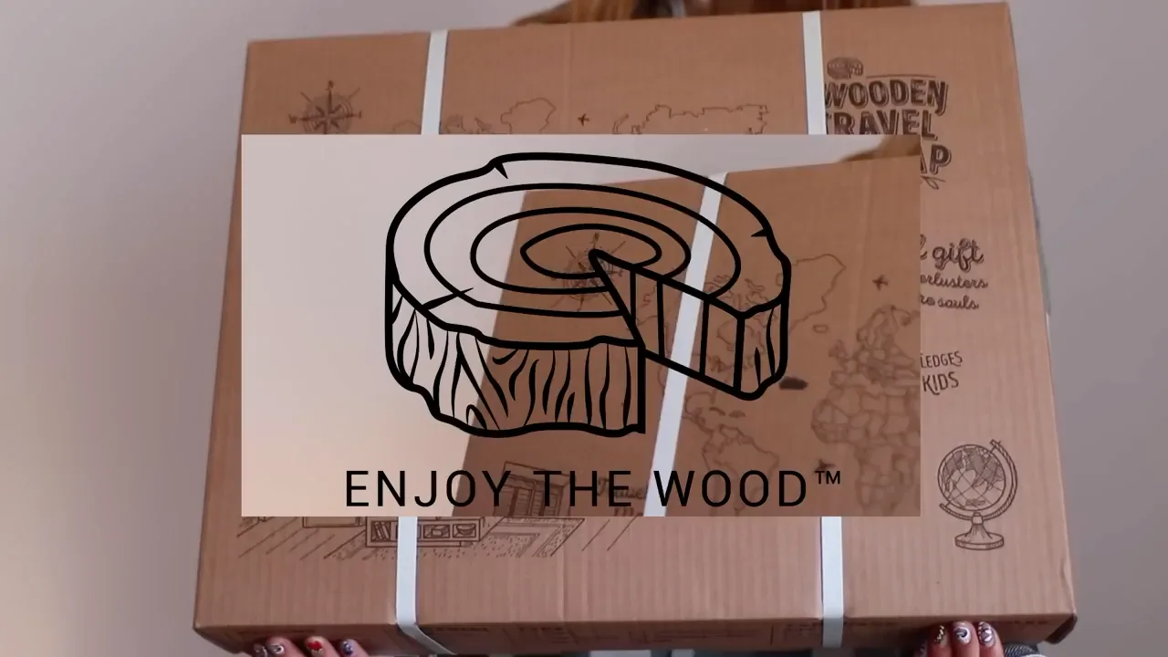 Wooden world map sized above sofa