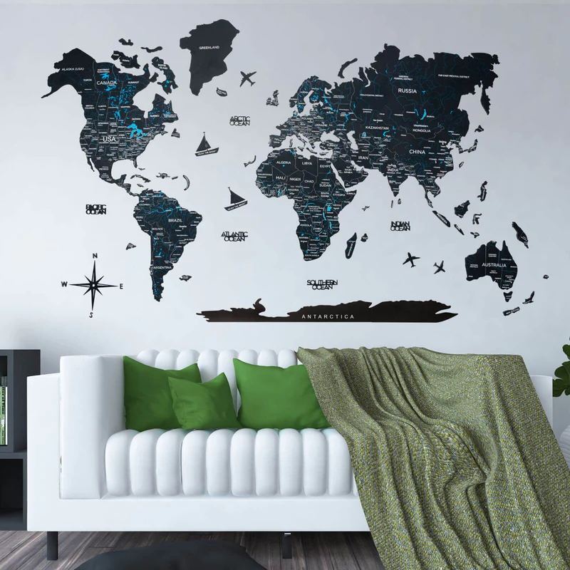 2D Wooden World Maps