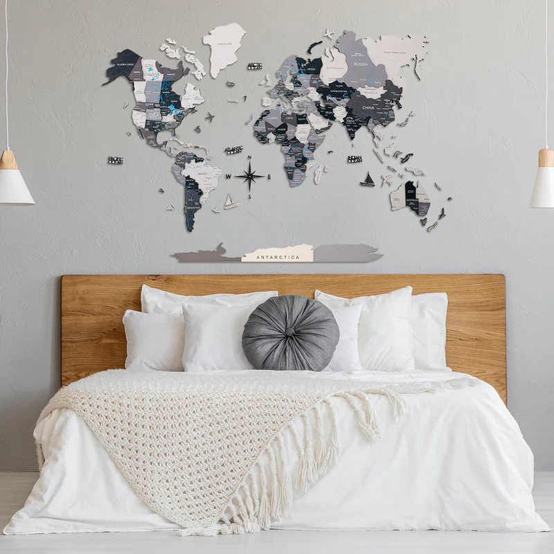 2D World Maps for Bedroom