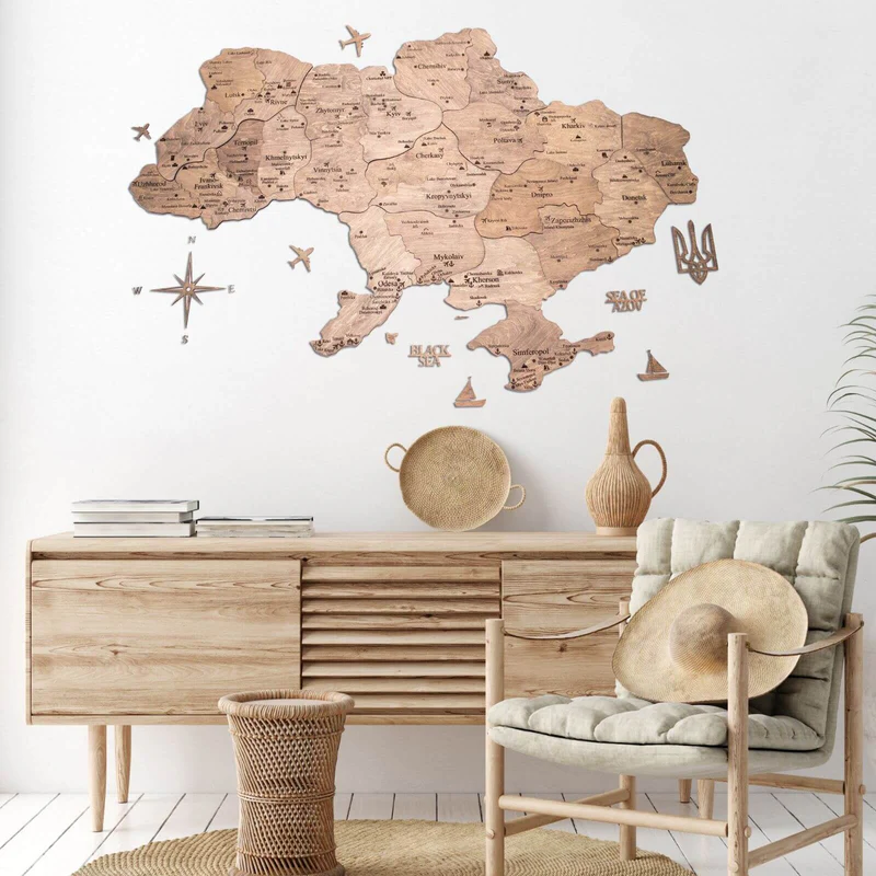 Ukraine Wooden Maps