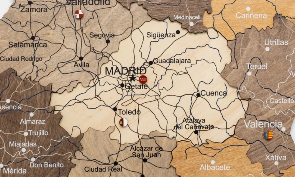 Spain Wooden Maps