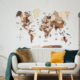 3D Woden world maps living room