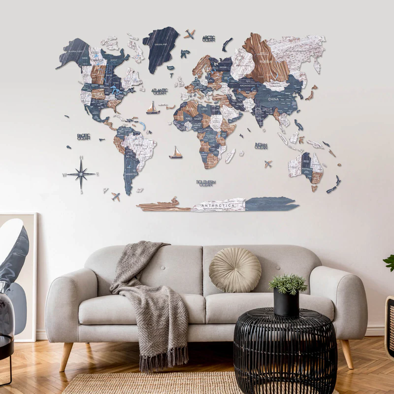 Wooden World Maps Puzzle
