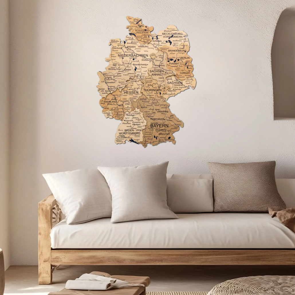 Germany Wooden Maps for Home