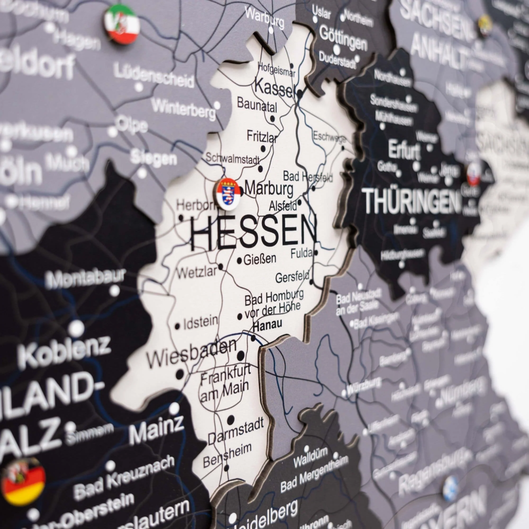 Germany Wooden Maps for Wall