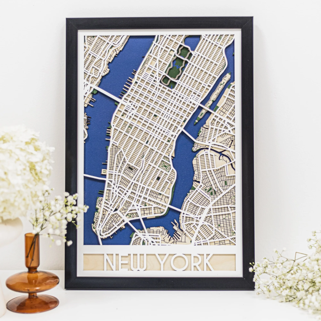 City Wooden Maps