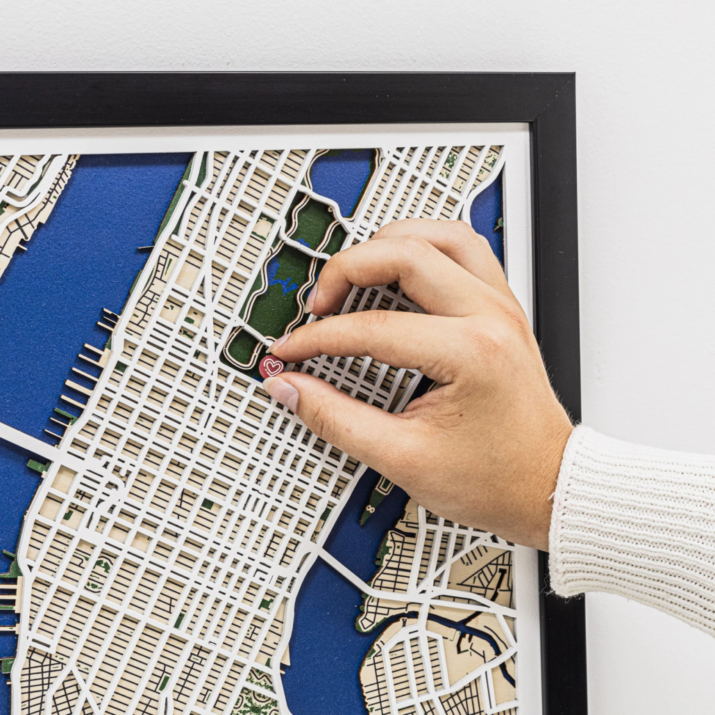 3D City Wooden Maps Decor