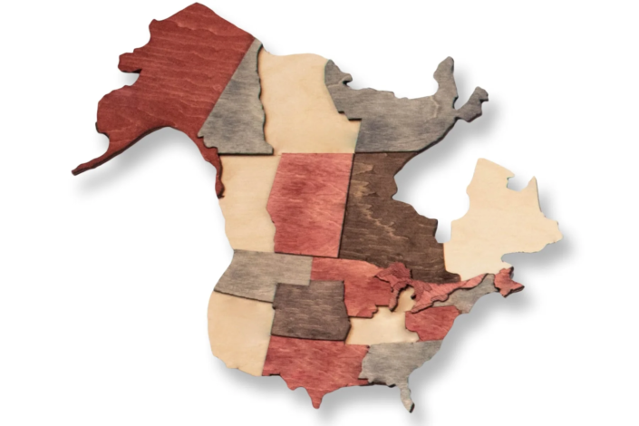 3D wooden Maps