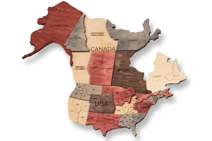 3D wooden World Maps