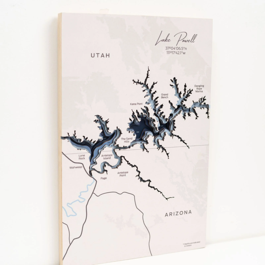 3D Wooden Lake Maps Decor