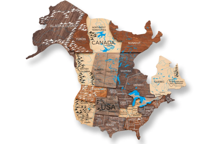 Wooden world map puzzle