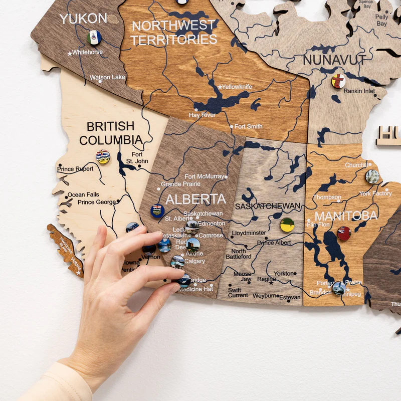 regional-map-canada-multicolor-13.webp Canada Wooden Maps for Wall