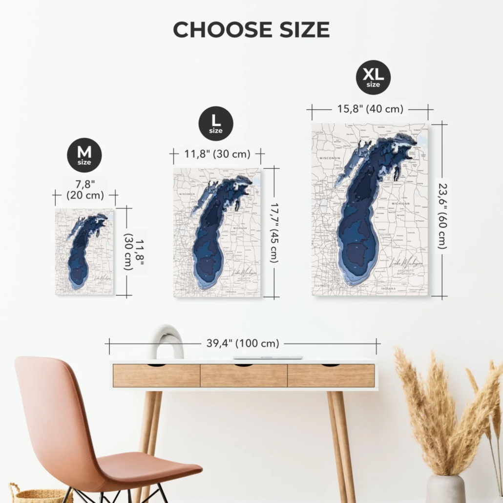 3D Wooden Lake Maps Size