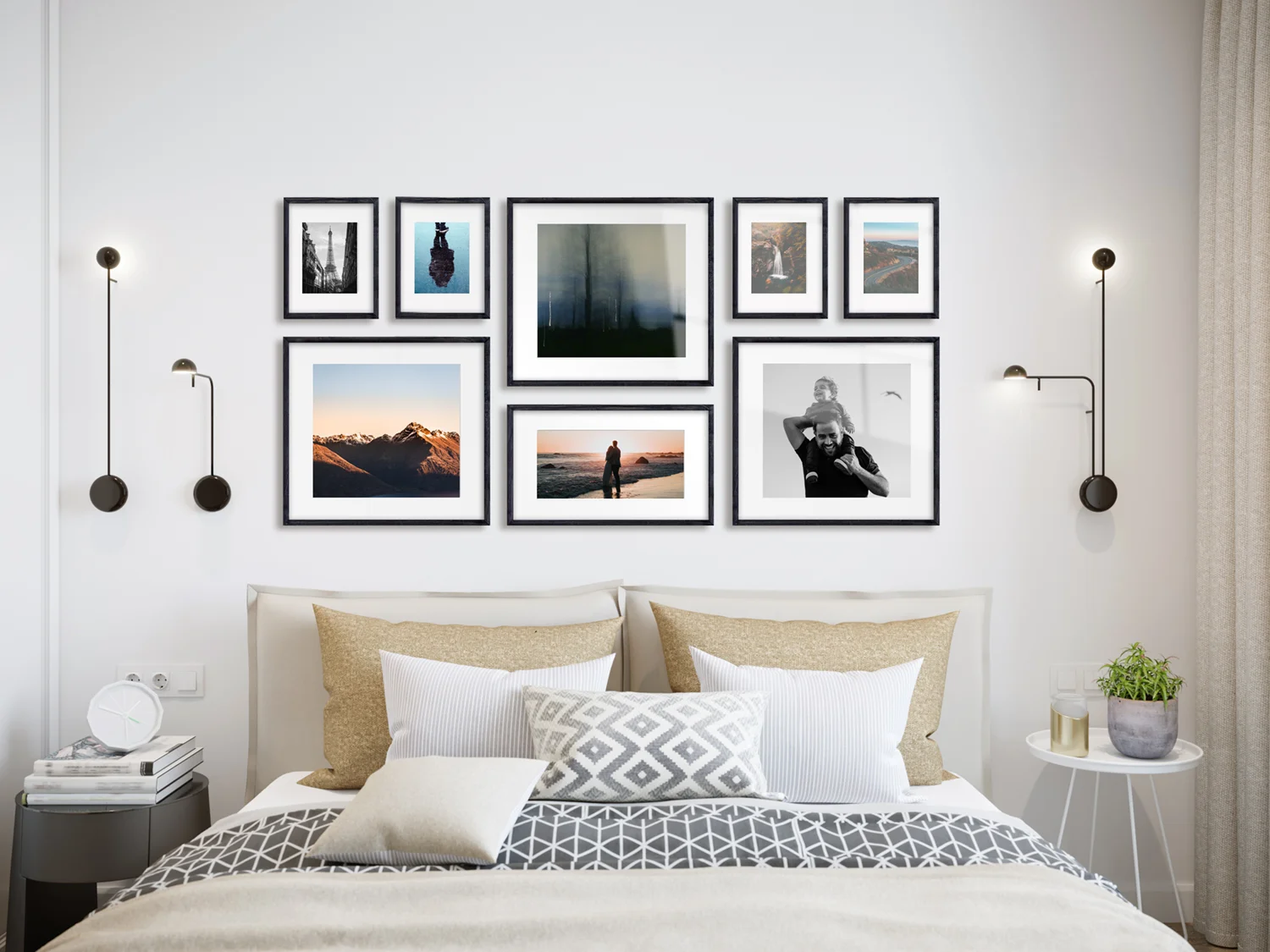 gallery wall art bedroom ideas