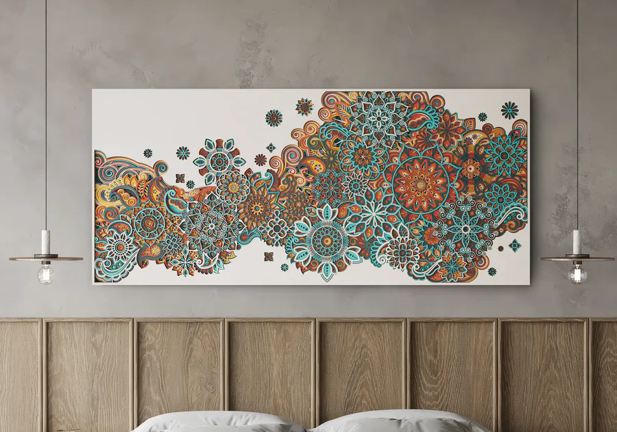 neutral aesthetic wall art bedroom
